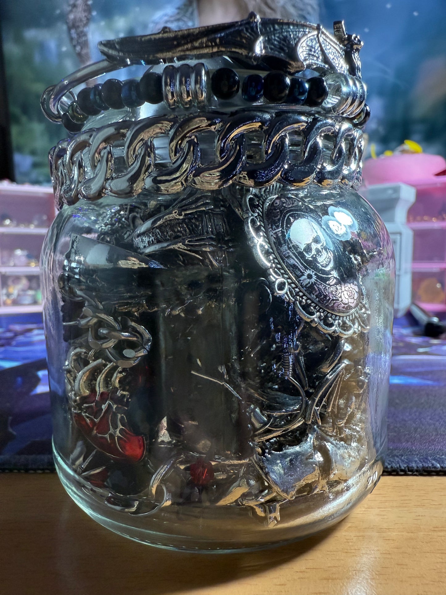Custom Gothic Themed Mystery Jewerly Jar ⚰️🩸🖤