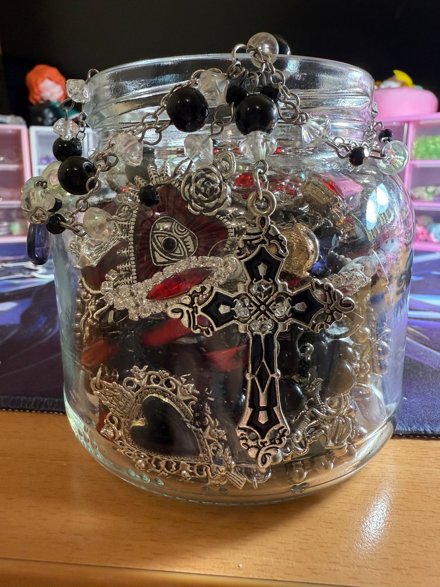Custom Gothic Themed Mystery Jewerly Jar ⚰️🩸🖤