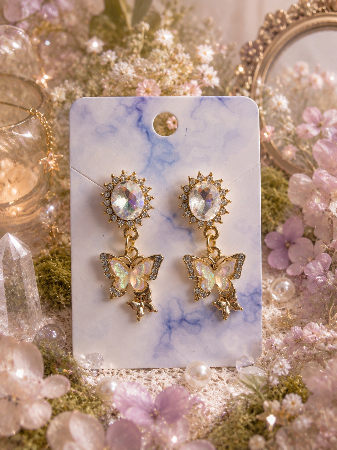 🦋 Opaline Butterfly Waltz Earrings