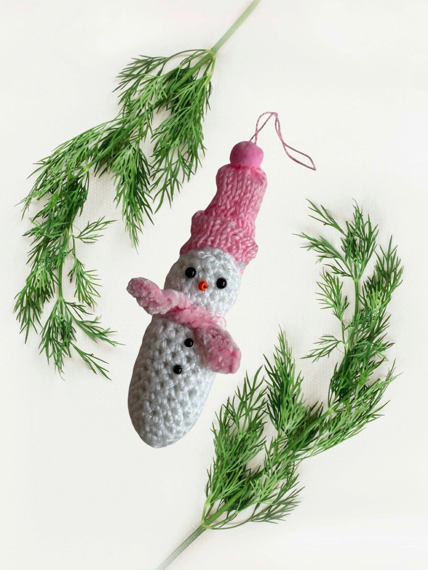 ⛄ Handmade Crochet Snowman Ornament – Winter Christmas Decoration