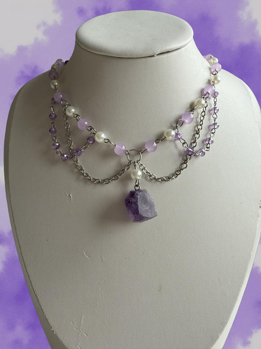 ✨ Althea – Amethyst Moonlight Choker ✨