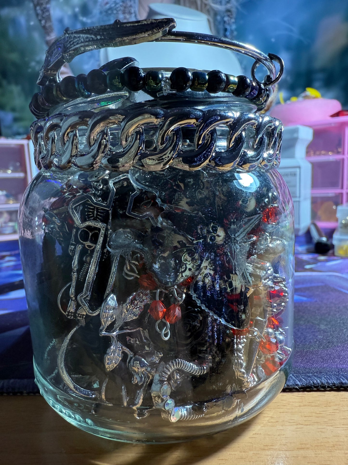 Custom Gothic Themed Mystery Jewerly Jar ⚰️🩸🖤