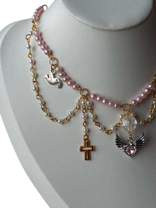 Evangeline – Gothic Angel Pearl Necklace