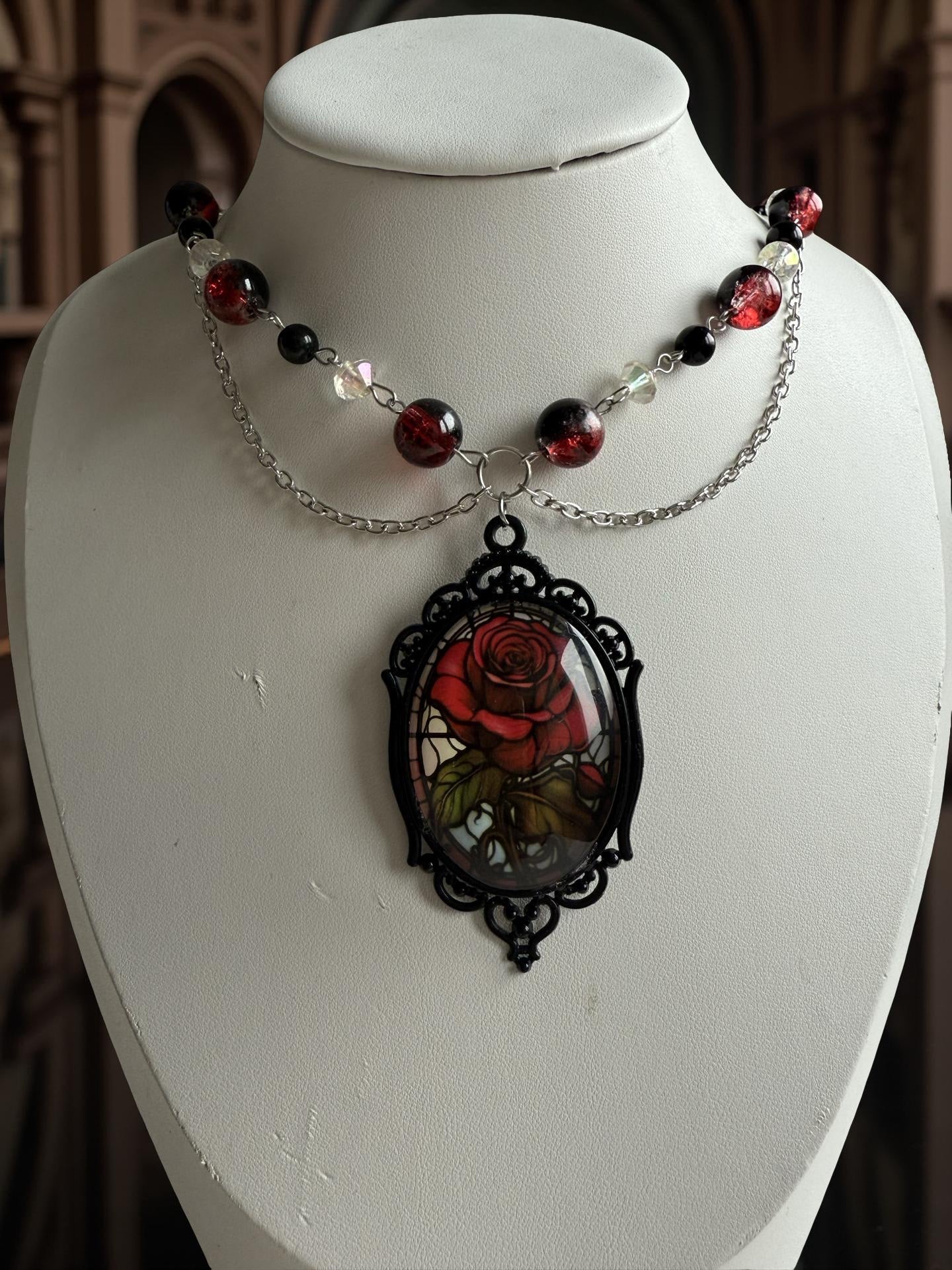 ✨ Nyra – Enchanted Bloodrose Choker ✨