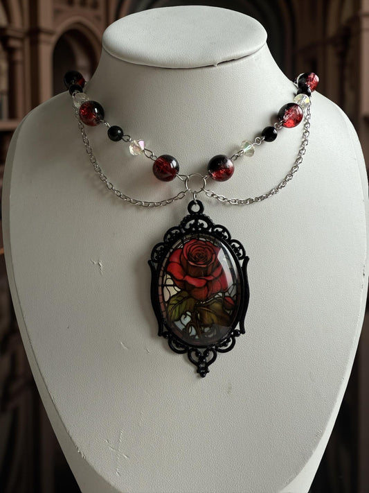 ✨ Nyra – Enchanted Bloodrose Choker ✨