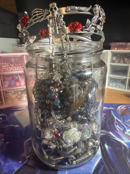 Custom Gothic Themed Mystery Jewerly Jar ⚰️🩸🖤