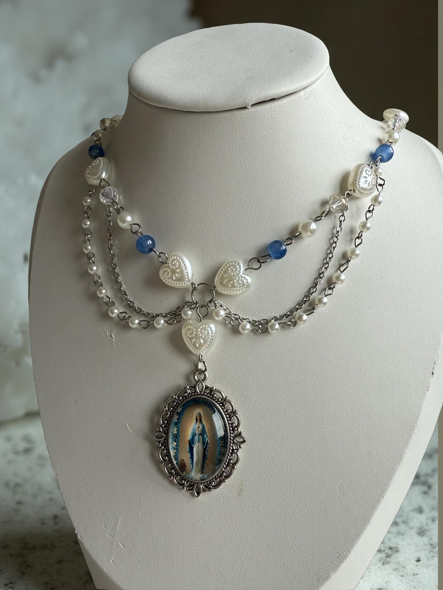 Heavenly Heart – Layered Marian Necklace