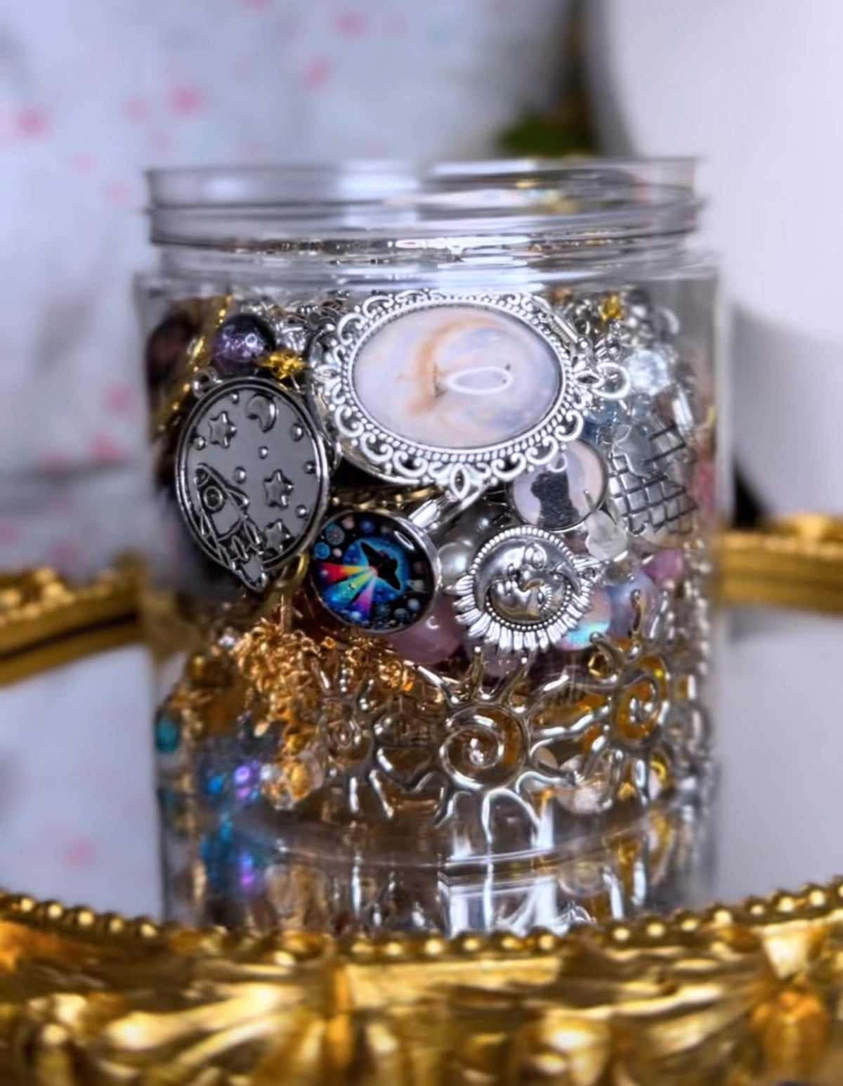 ✨ Celestial Goddess Jewelry Jar – Handmade & Curated Cosmic Collection 🌙⭐