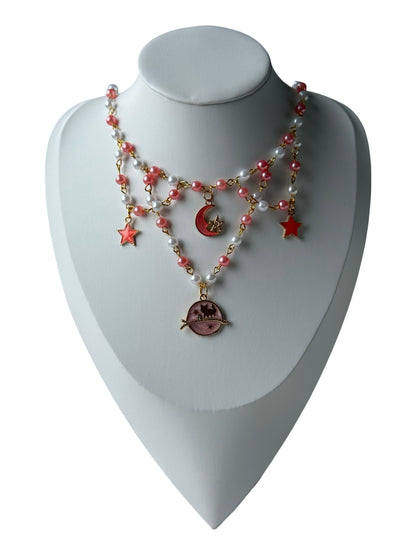 Lunaria – Celestial Star & Moon Beaded Necklace