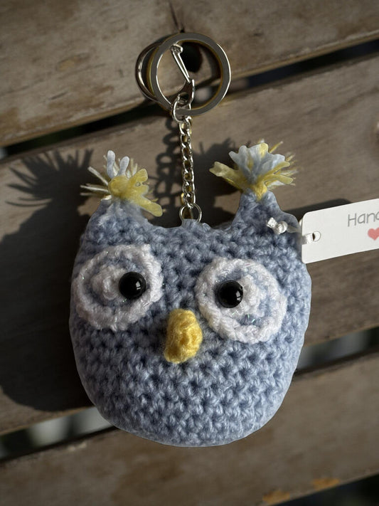 🦉 Handmade Crochet Owl Keychain – Cute Plush Charm