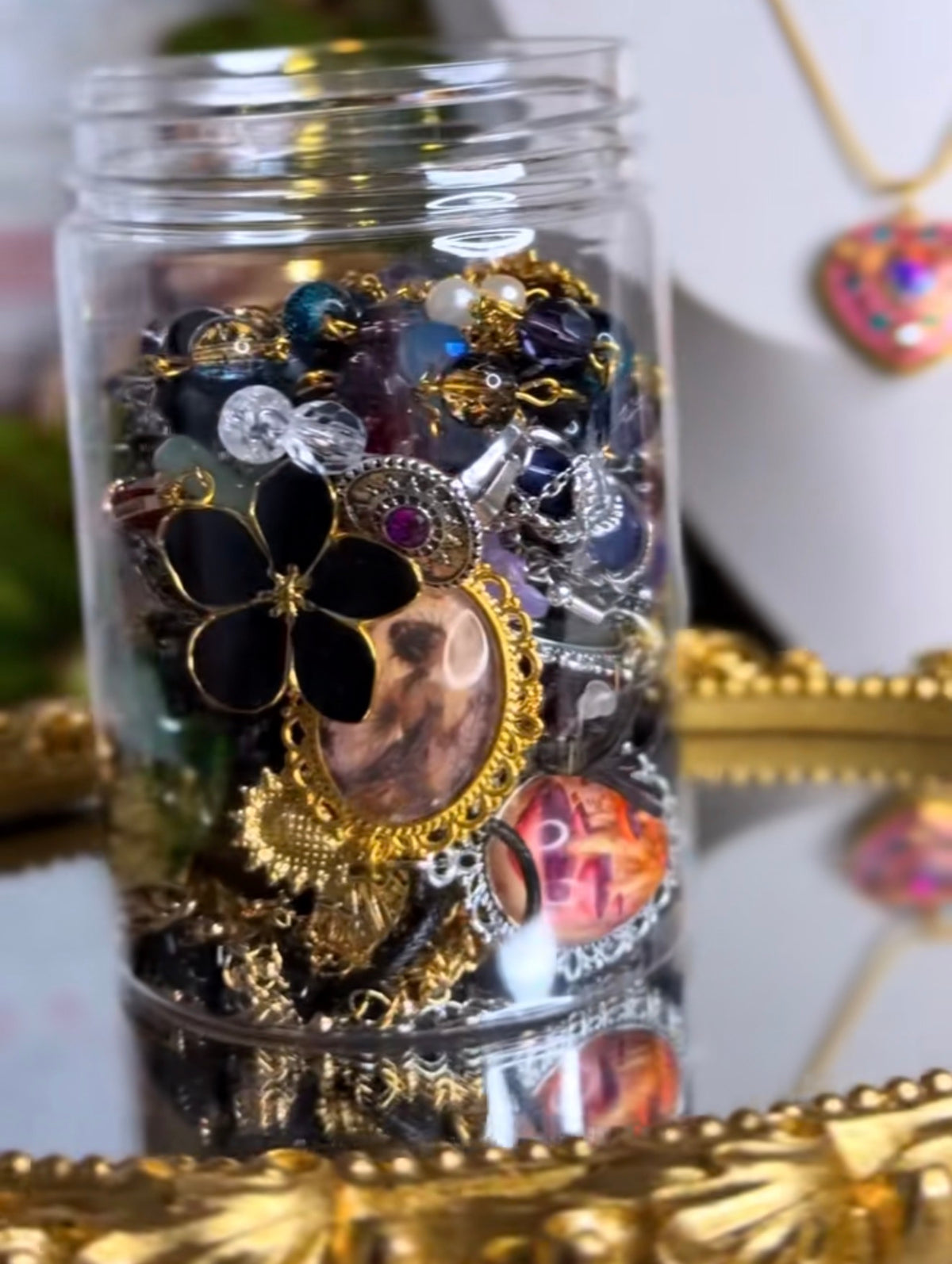 🌑 Dark Fairycore Mystery Jewelry Jar – Handmade & Curated Enchanted Collection 🧚‍♀️✨