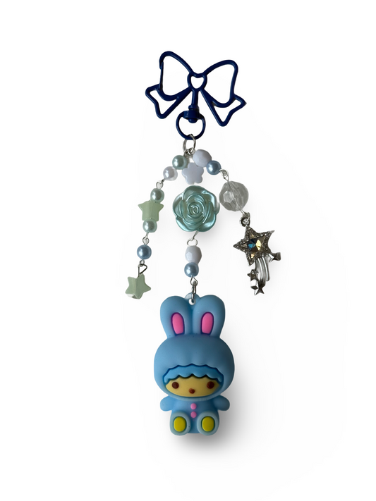 Blue Bunny Keychain