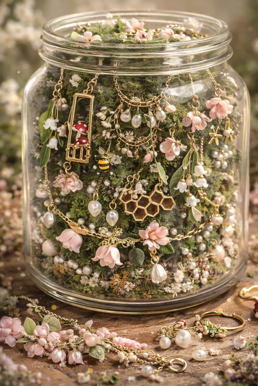 Cottagecore Mystery Jewelry Jar 🦌🐿️🌿🌺