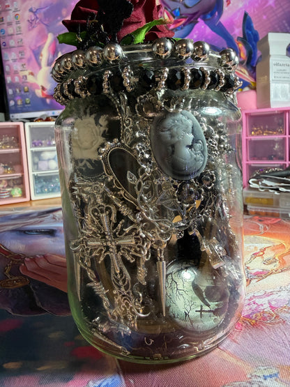 Custom Gothic Themed Mystery Jewerly Jar ⚰️🩸🖤