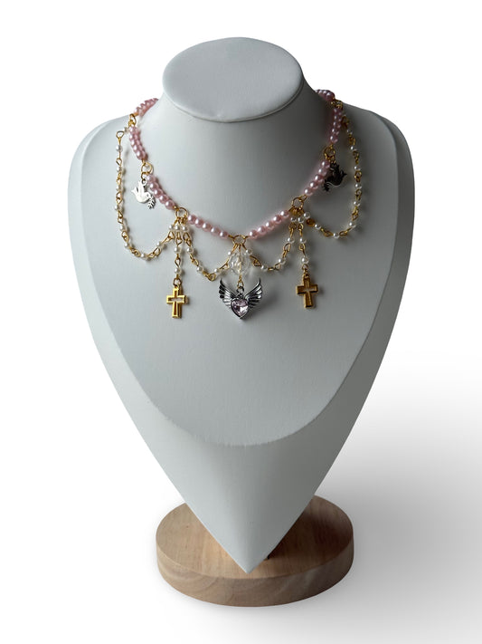 Evangeline – Gothic Angel Pearl Necklace