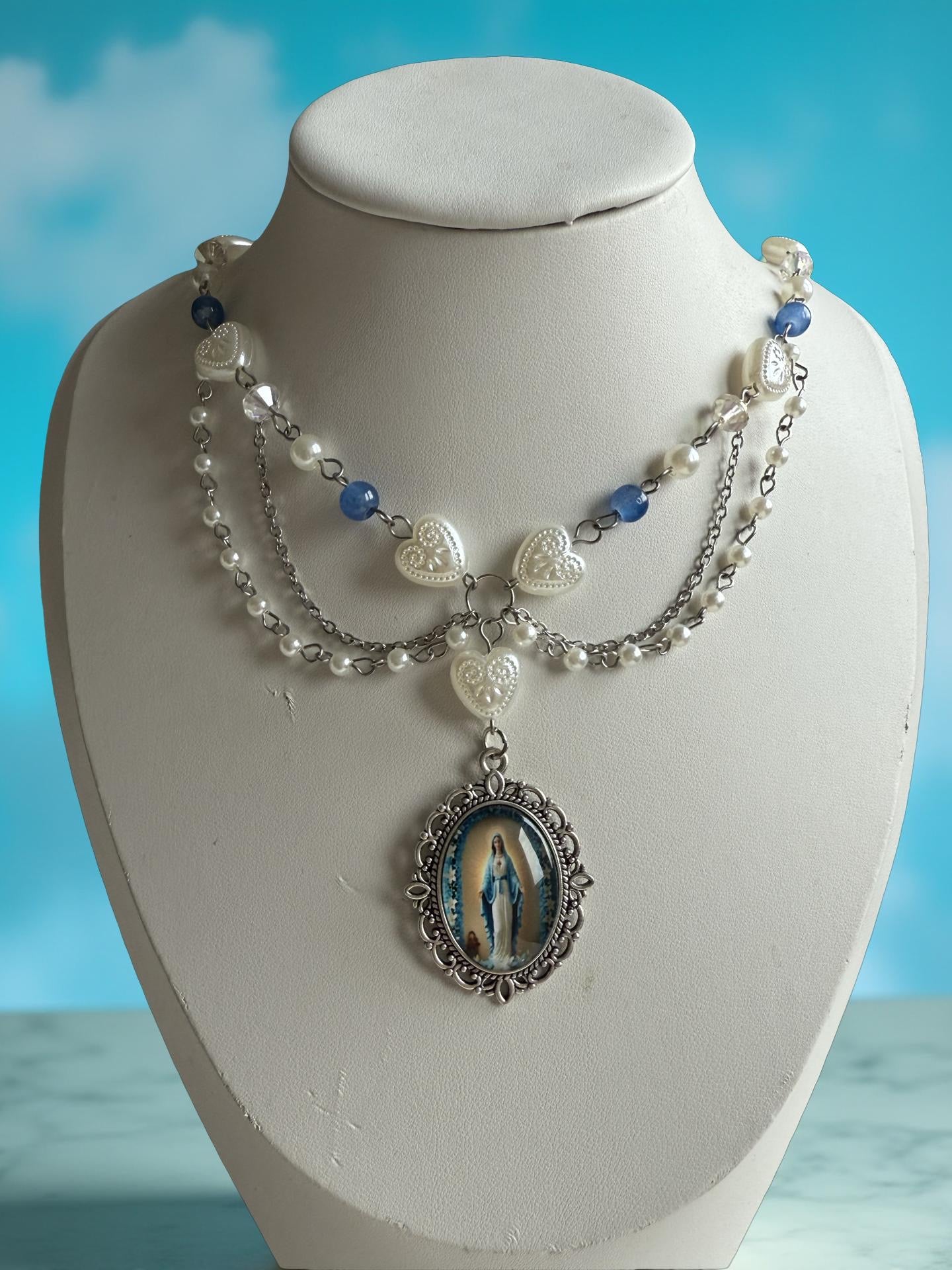 Heavenly Heart – Layered Marian Necklace