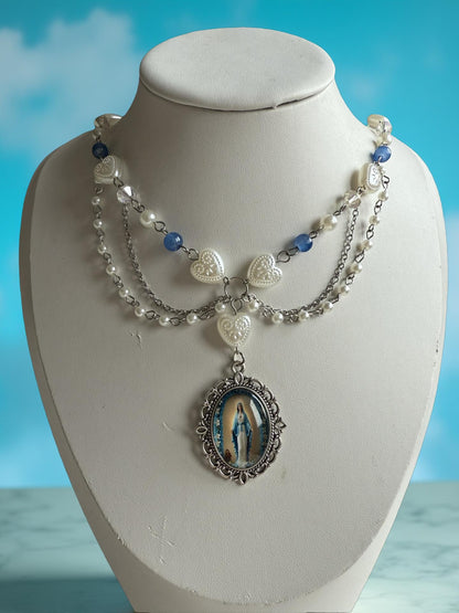 Heavenly Heart – Layered Marian Necklace