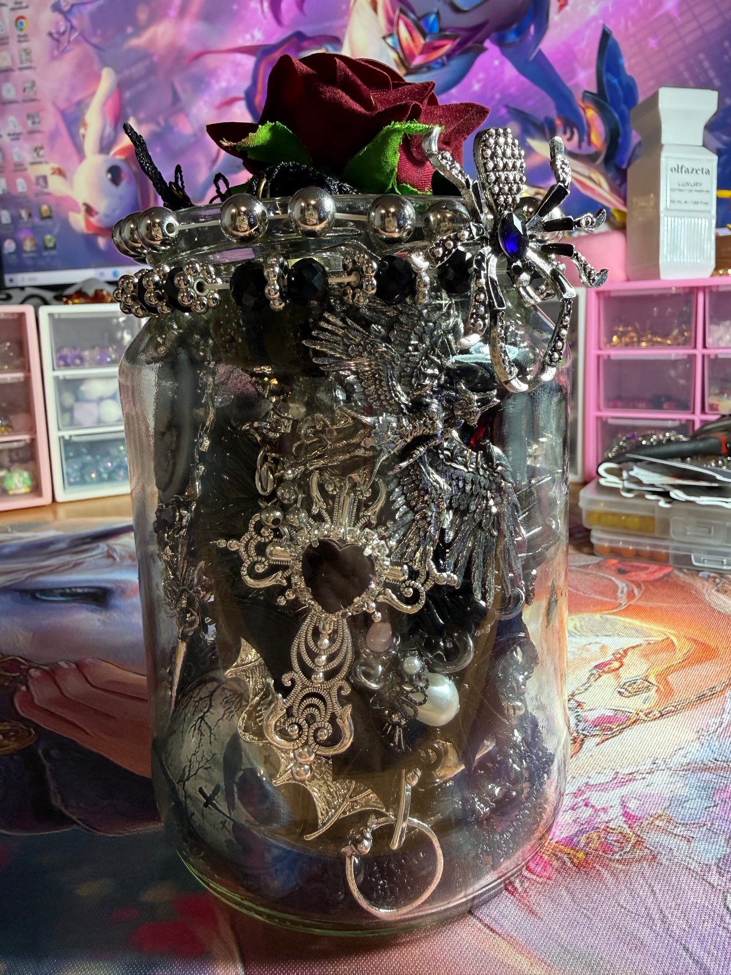 Custom Gothic Themed Mystery Jewerly Jar ⚰️🩸🖤