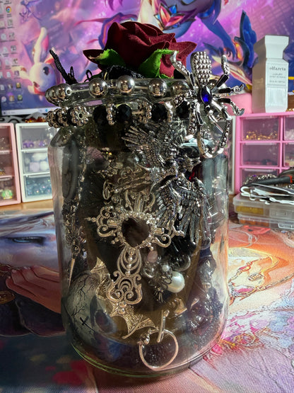 Custom Gothic Themed Mystery Jewerly Jar ⚰️🩸🖤