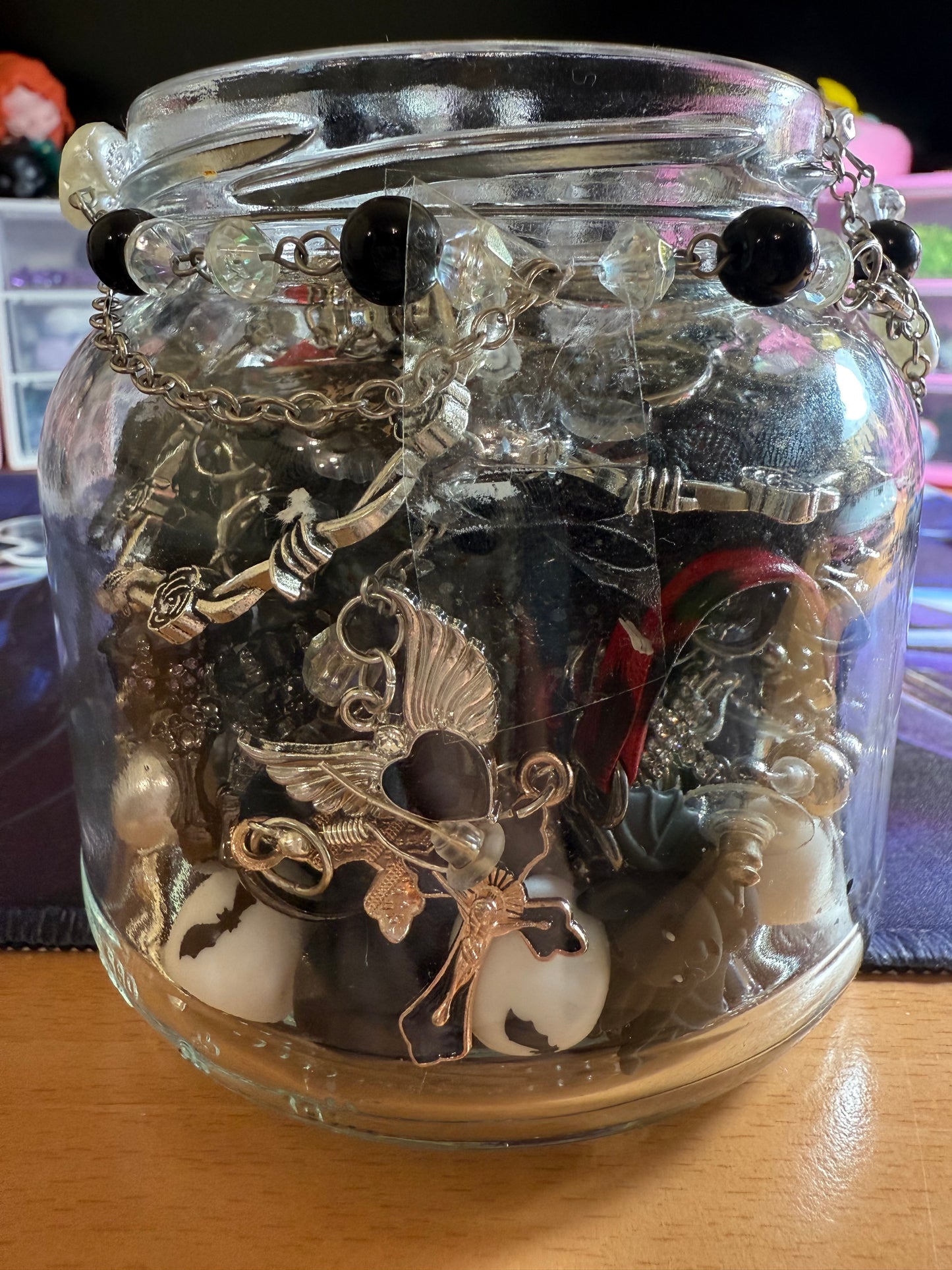 Custom Gothic Themed Mystery Jewerly Jar ⚰️🩸🖤