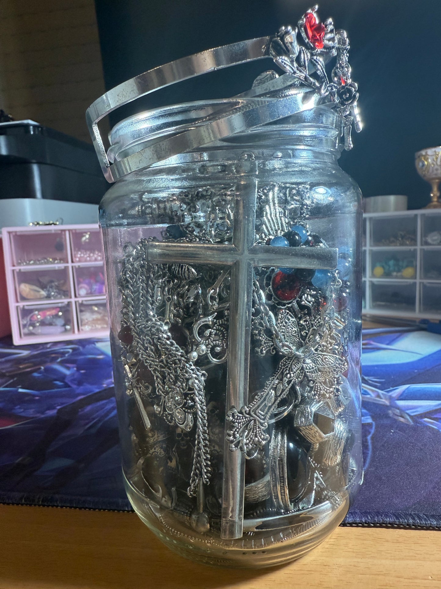 Custom Gothic Themed Mystery Jewerly Jar ⚰️🩸🖤