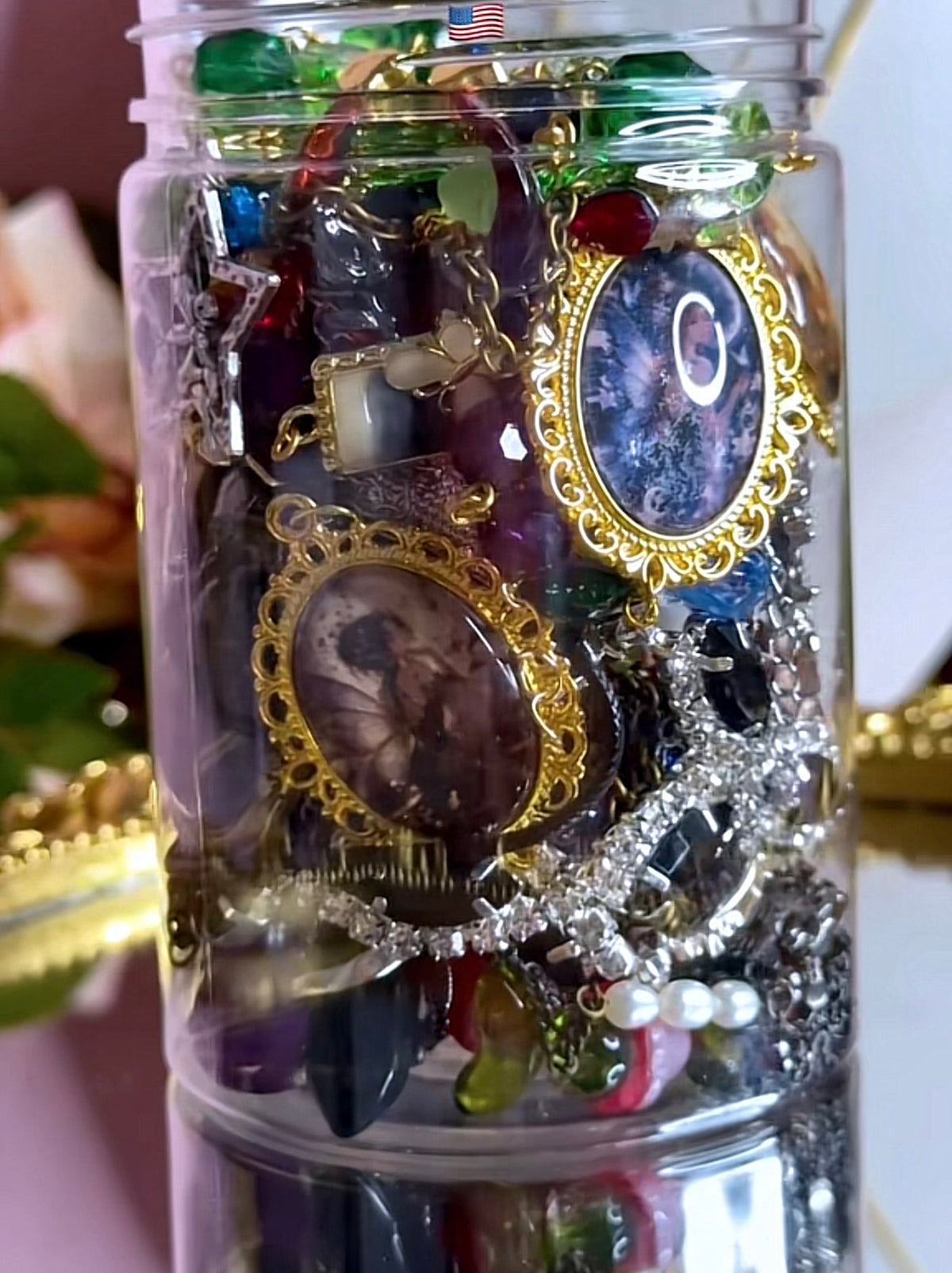🌑 Dark Fairycore Mystery Jewelry Jar – Handmade & Curated Enchanted Collection 🧚‍♀️✨