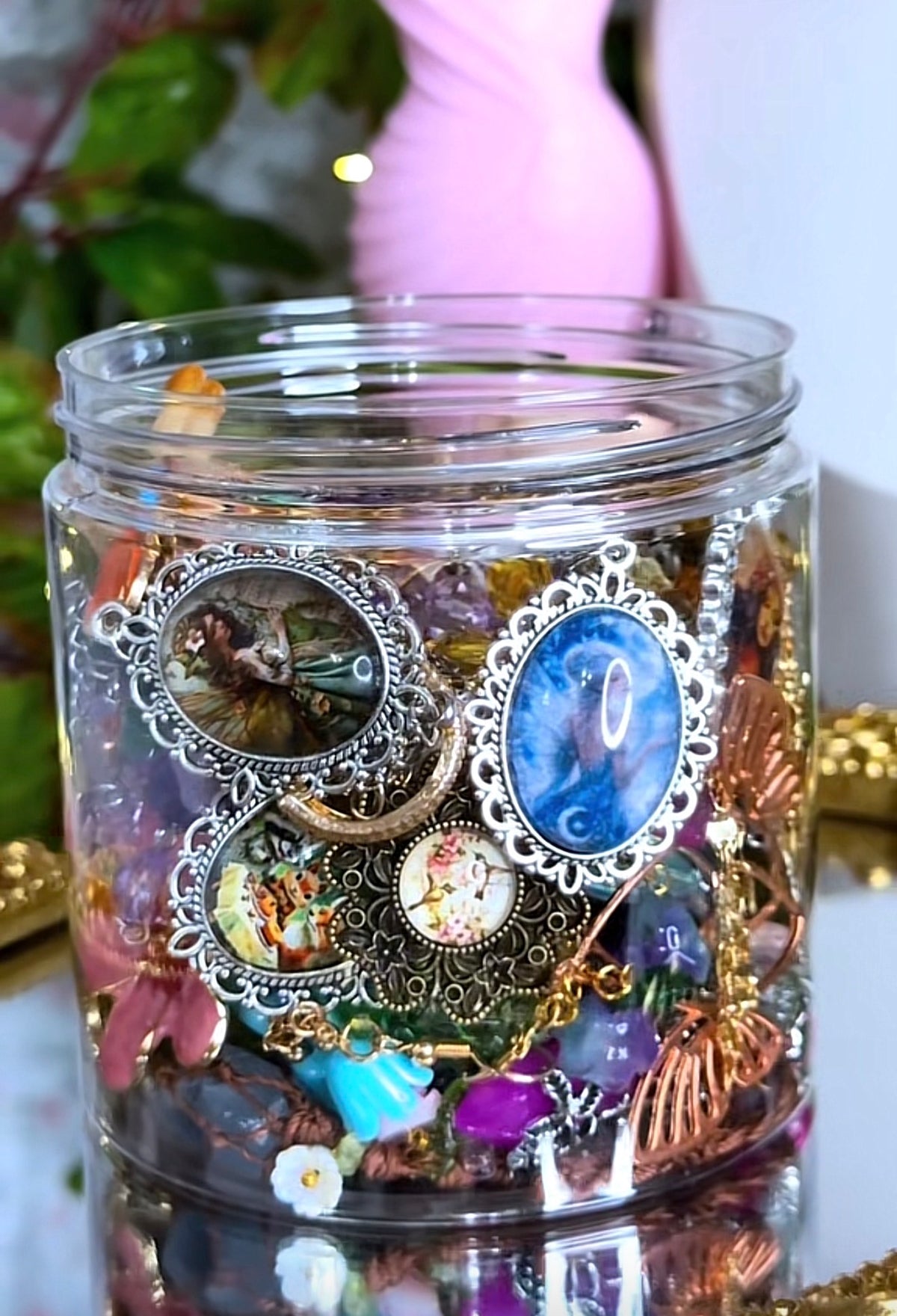 ✨ Whimsical Mystery Jewelry Jar – Handmade & Curated Enchanted Jewelry Collection