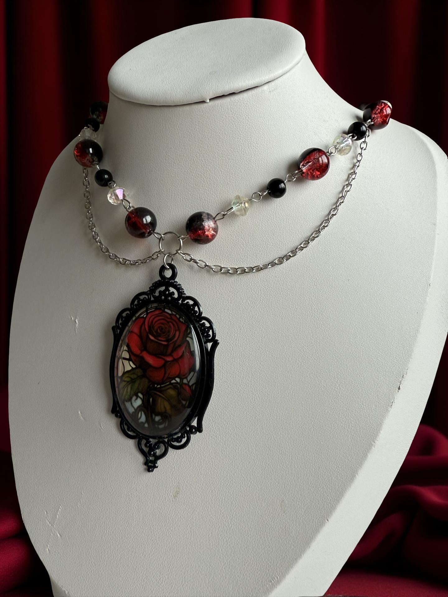 ✨ Nyra – Enchanted Bloodrose Choker ✨