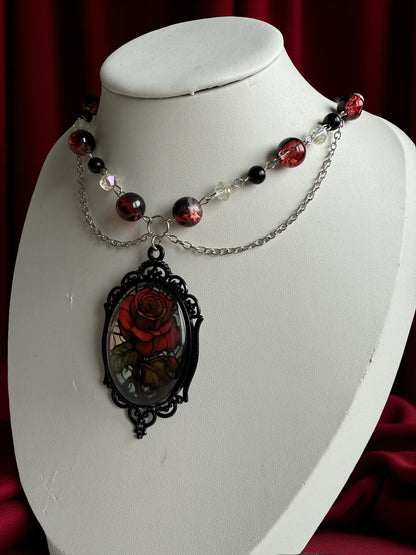 ✨ Nyra – Enchanted Bloodrose Choker ✨