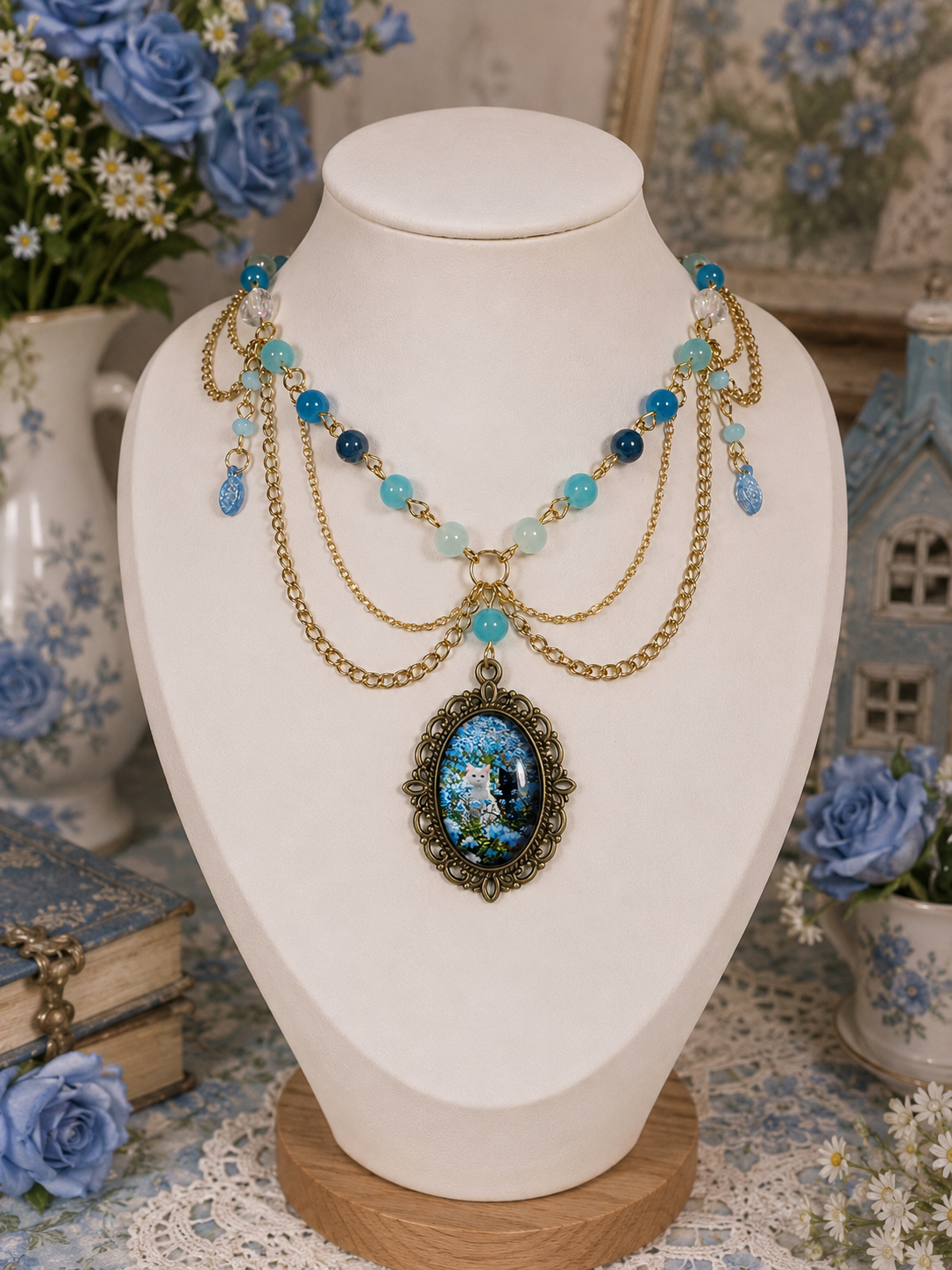🩵🌼 Bluebell Wishes Necklace 🌼🩵
Made to order
