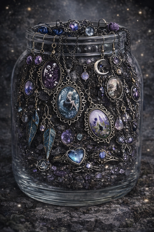 Custom Dark Fairycore Mystery Jewelry Jar 🧚🏽‍♀️🪻🌑