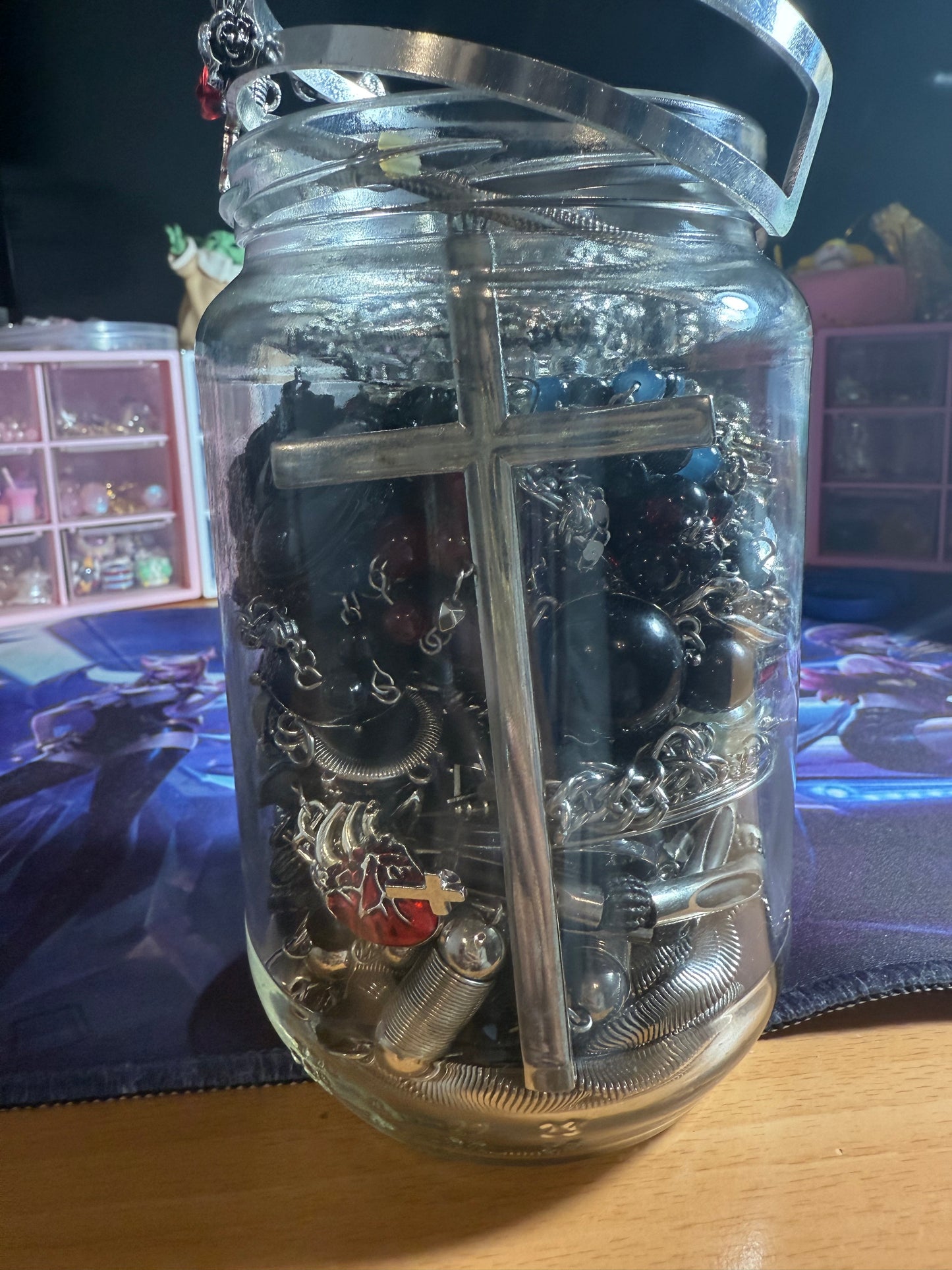 Custom Gothic Themed Mystery Jewerly Jar ⚰️🩸🖤