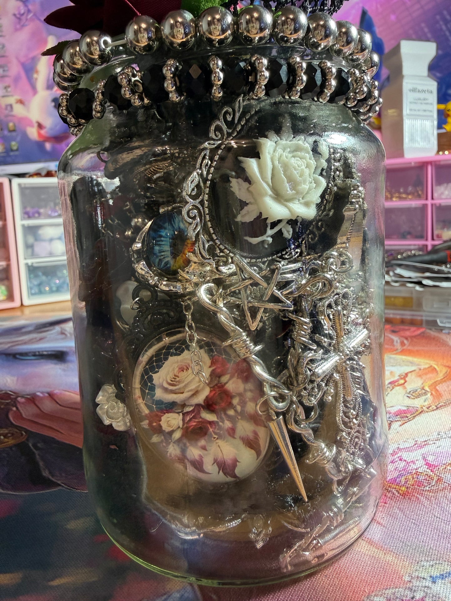 Custom Gothic Themed Mystery Jewerly Jar ⚰️🩸🖤