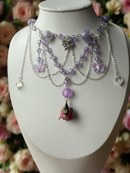 ✨ Soraya Bloomveil – Enchanted Rose Necklace ✨