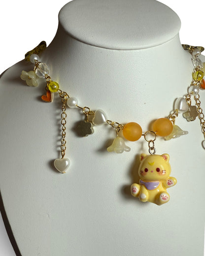 Peachy Paws – Kawaii Kitten Necklace
