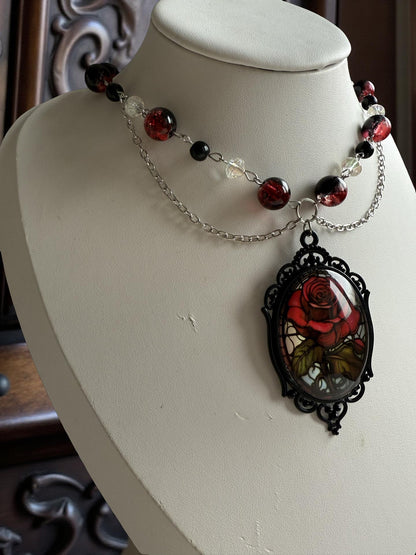 ✨ Nyra – Enchanted Bloodrose Choker ✨