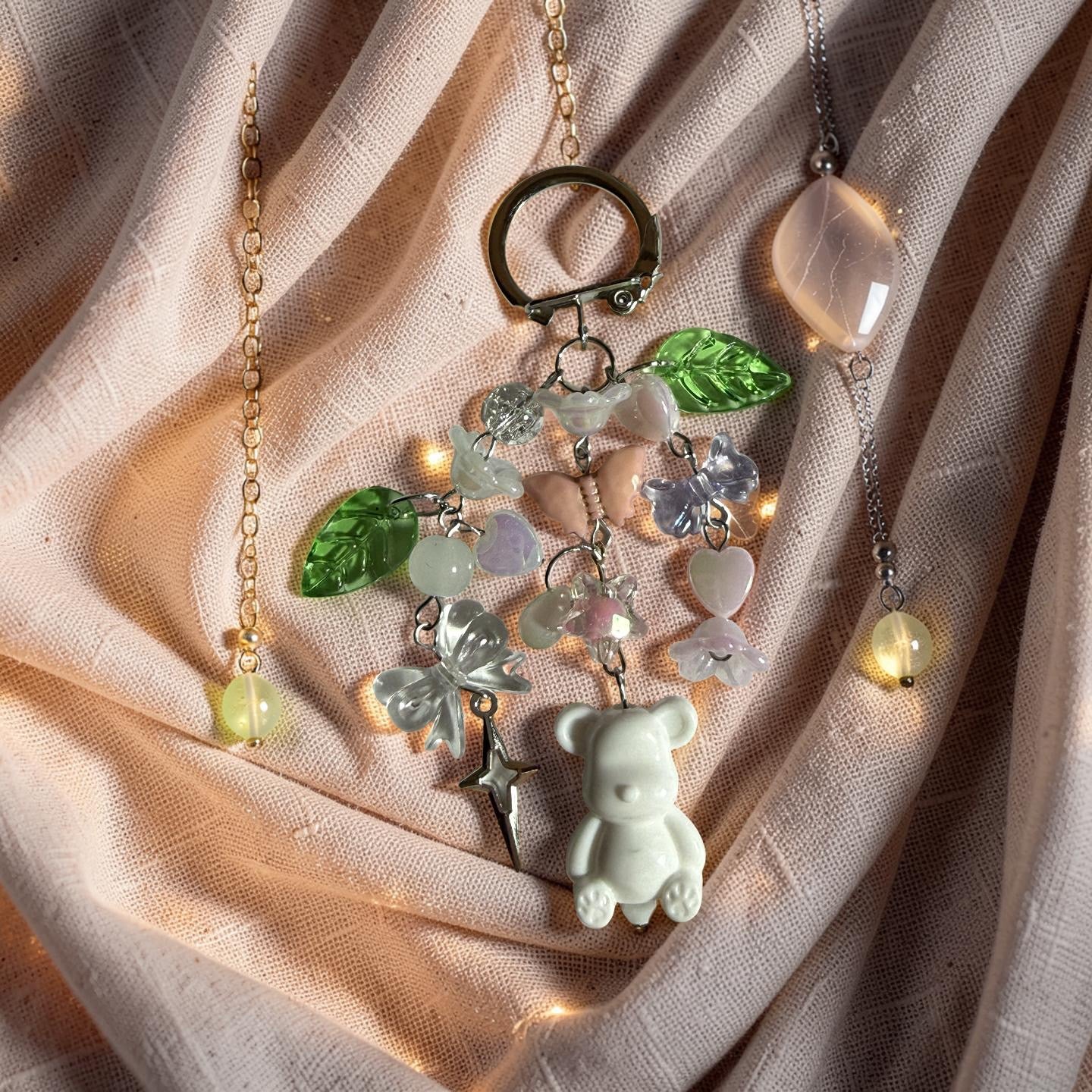 Dreamy Fairy Bear Charm Keychain