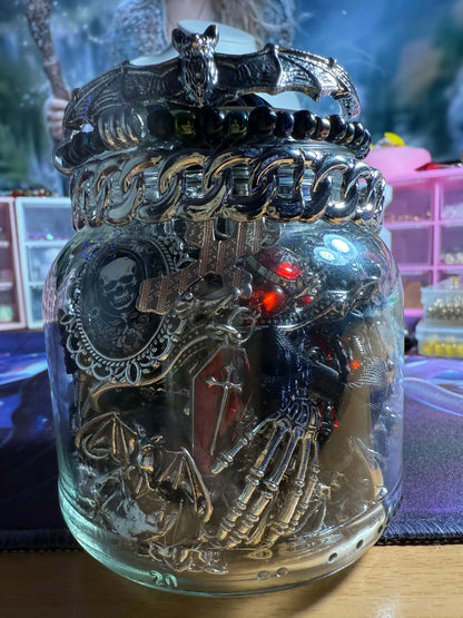 Custom Gothic Themed Mystery Jewerly Jar ⚰️🩸🖤