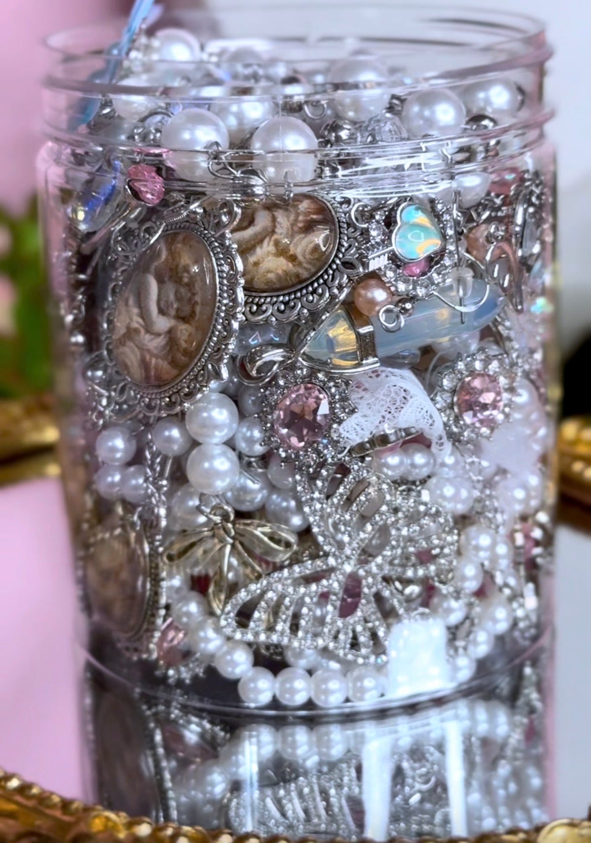 ☁️ Dreamy Angelcore Mystery Jewelry Jar – Handmade & Curated Ethereal Jewelry Collection ✨