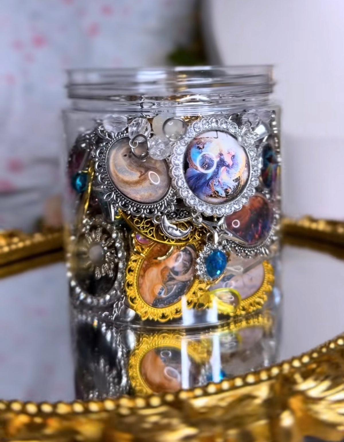 ✨ Celestial Goddess Jewelry Jar – Handmade & Curated Cosmic Collection 🌙⭐
