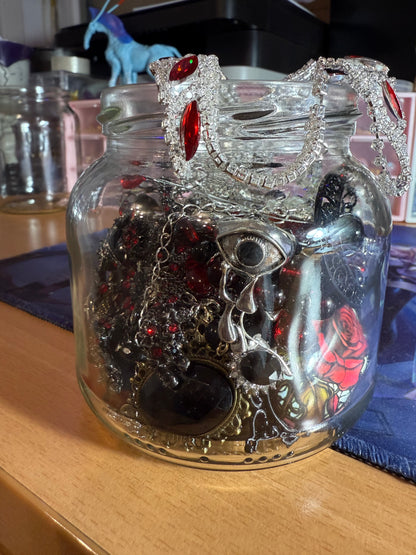 Custom Gothic Themed Mystery Jewerly Jar ⚰️🩸🖤