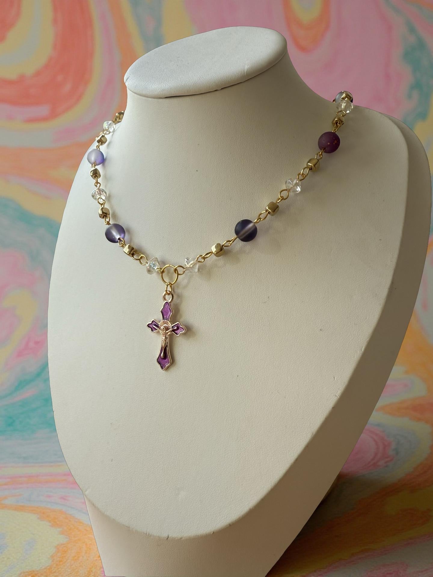 Amethyst Cross Necklace