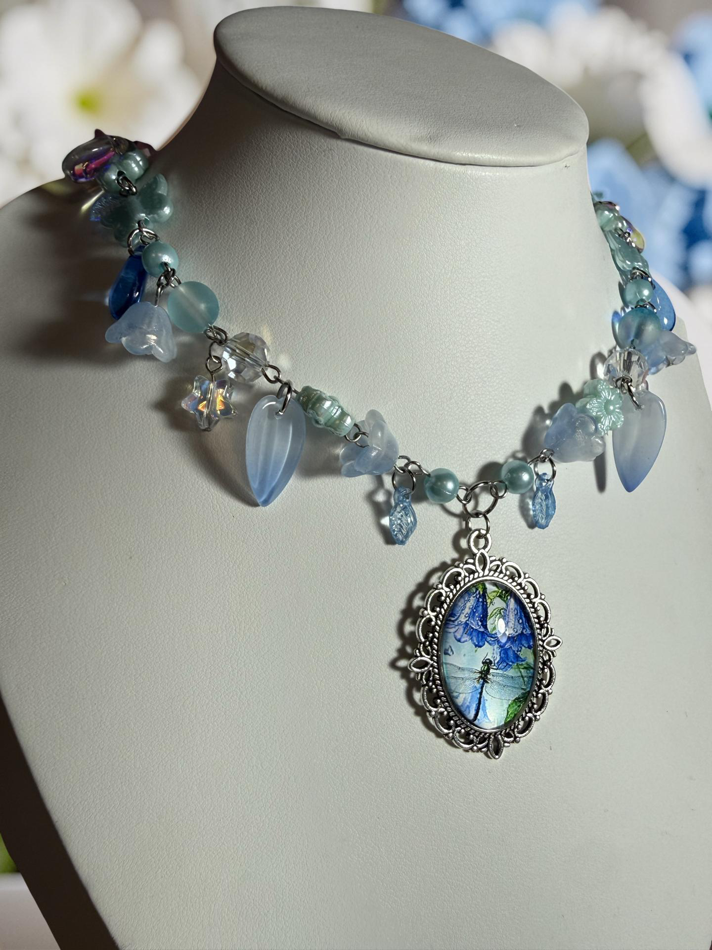 Bluebell Dragonfly Necklace 🦋 Made to order