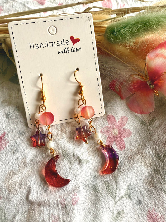 Celestial Sunset Moon Earrings 🌙✨