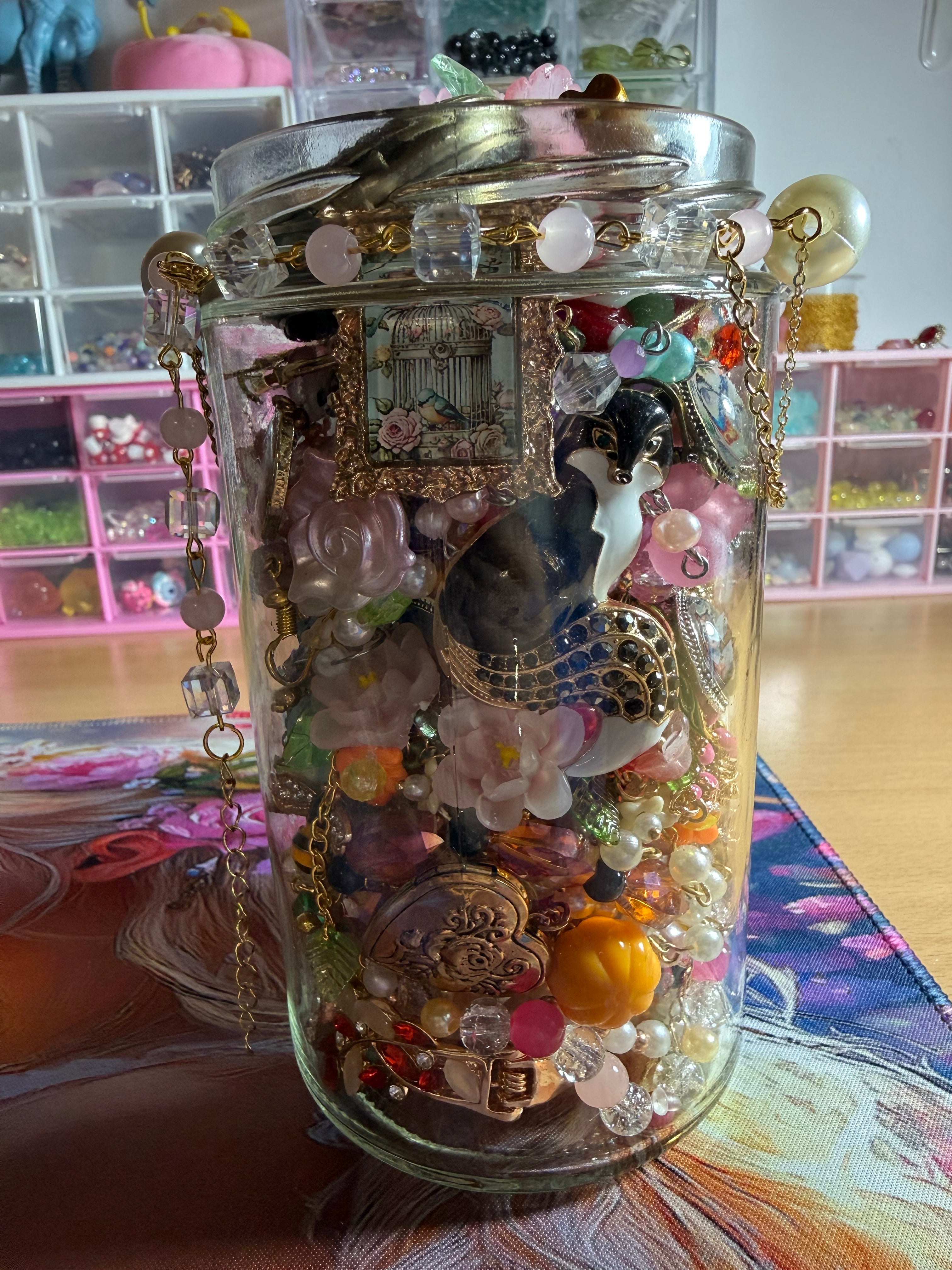 Cottagecore Mystery Jewelry Jar 🦌🐿️🌿🌺