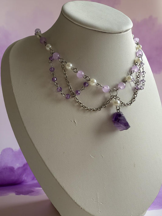 ✨ Althea – Amethyst Moonlight Choker ✨