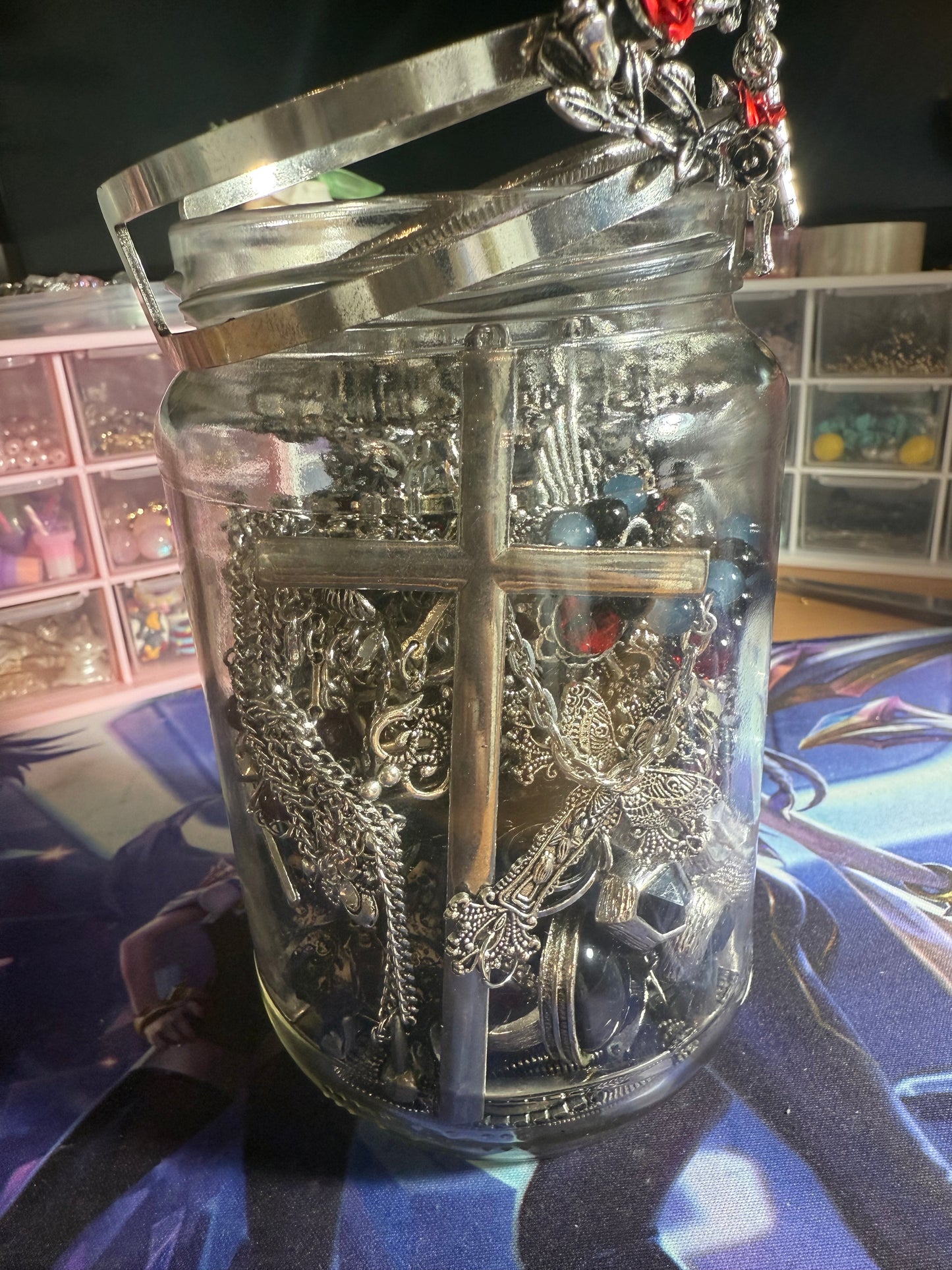 Custom Gothic Themed Mystery Jewerly Jar ⚰️🩸🖤