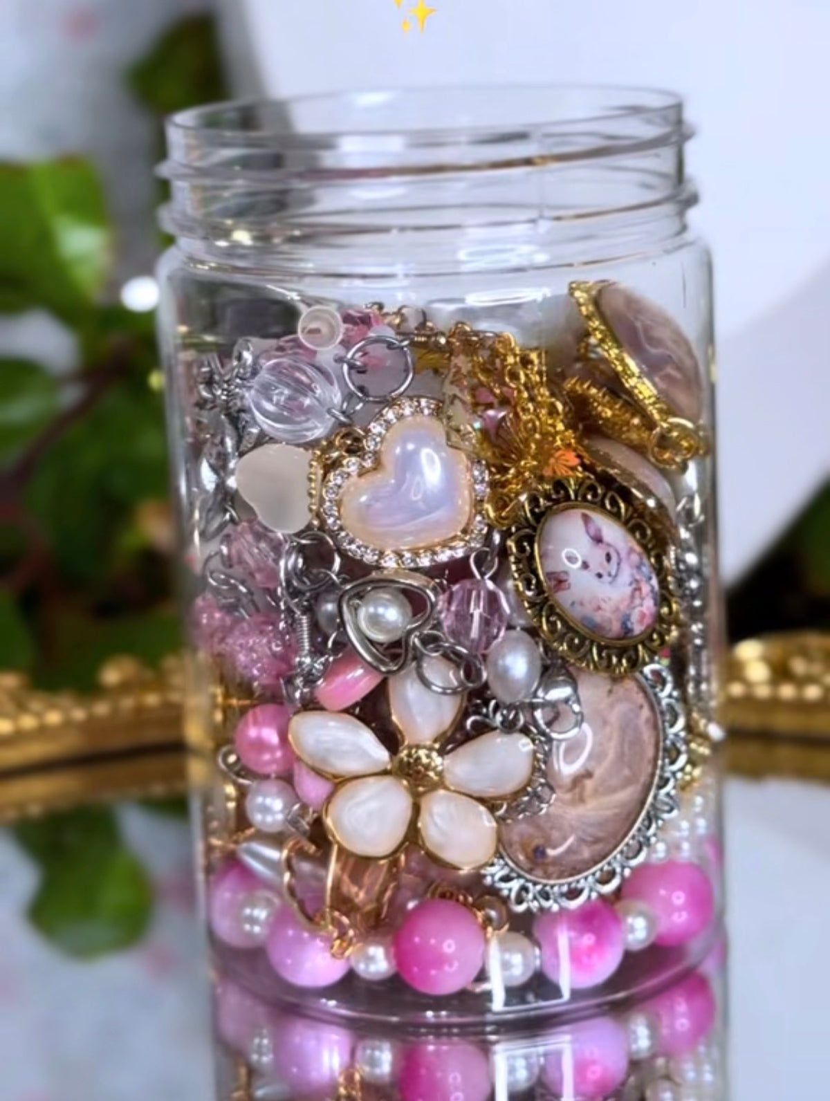 ☁️ Dreamy Angelcore Mystery Jewelry Jar – Handmade & Curated Ethereal Jewelry Collection ✨