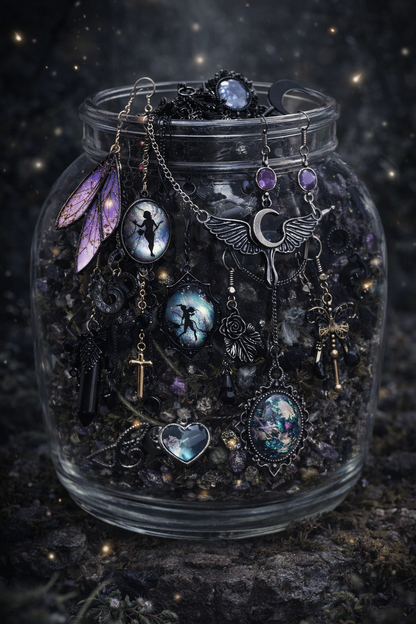 Custom Dark Fairycore Mystery Jewelry Jar 🧚🏽‍♀️🪻🌑