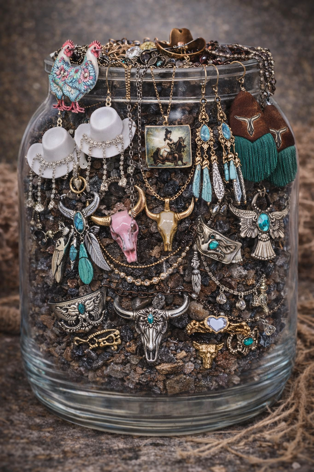 🤎 Custom Western Mystery Jewelry Jar – Wild West Edition
